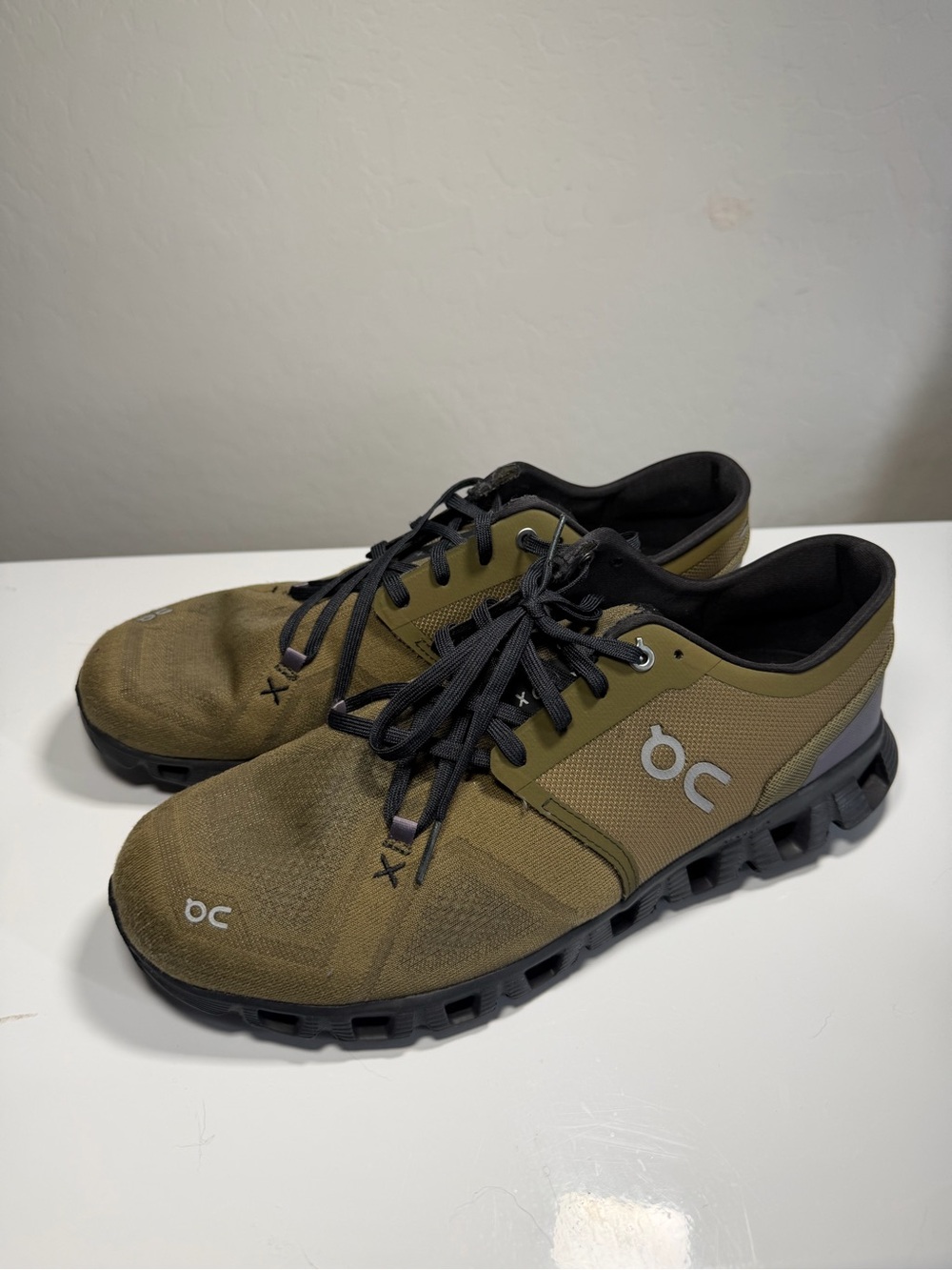 On Cloud Cloud X Athletic Running Shoes in Olive Green 11